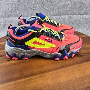 Fila Trail Shoes Womens Size 11 Neon Multi-Color Leather/Textile Lace-Up Shoes